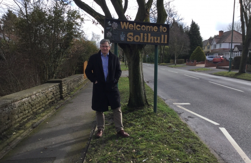Julian with Welcome to Solihull Sign