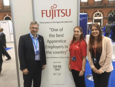 Julian Knight MP with apprentices from Fujitsu, a local employer.