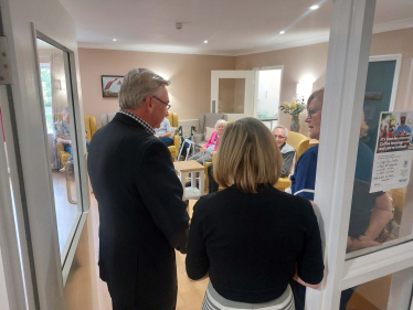 Julian Knight MP visiting residents and staff at Rayner House Care Home
