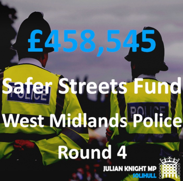 Home Office allocates £458,545 to WMP in round 4 of the Safer Streets Fund